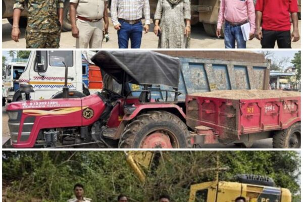 खबर का असर: रेत माफियाओं पर प्रशासन की बड़ी कार्रवाई03 चेन माउंटेन मशीन, 07 हाइवा व 02 ट्रैक्टर जब्तराजस्व, माइनिंग, राजस्व व पुलिस विभाग की संयुक्त कार्रवाई